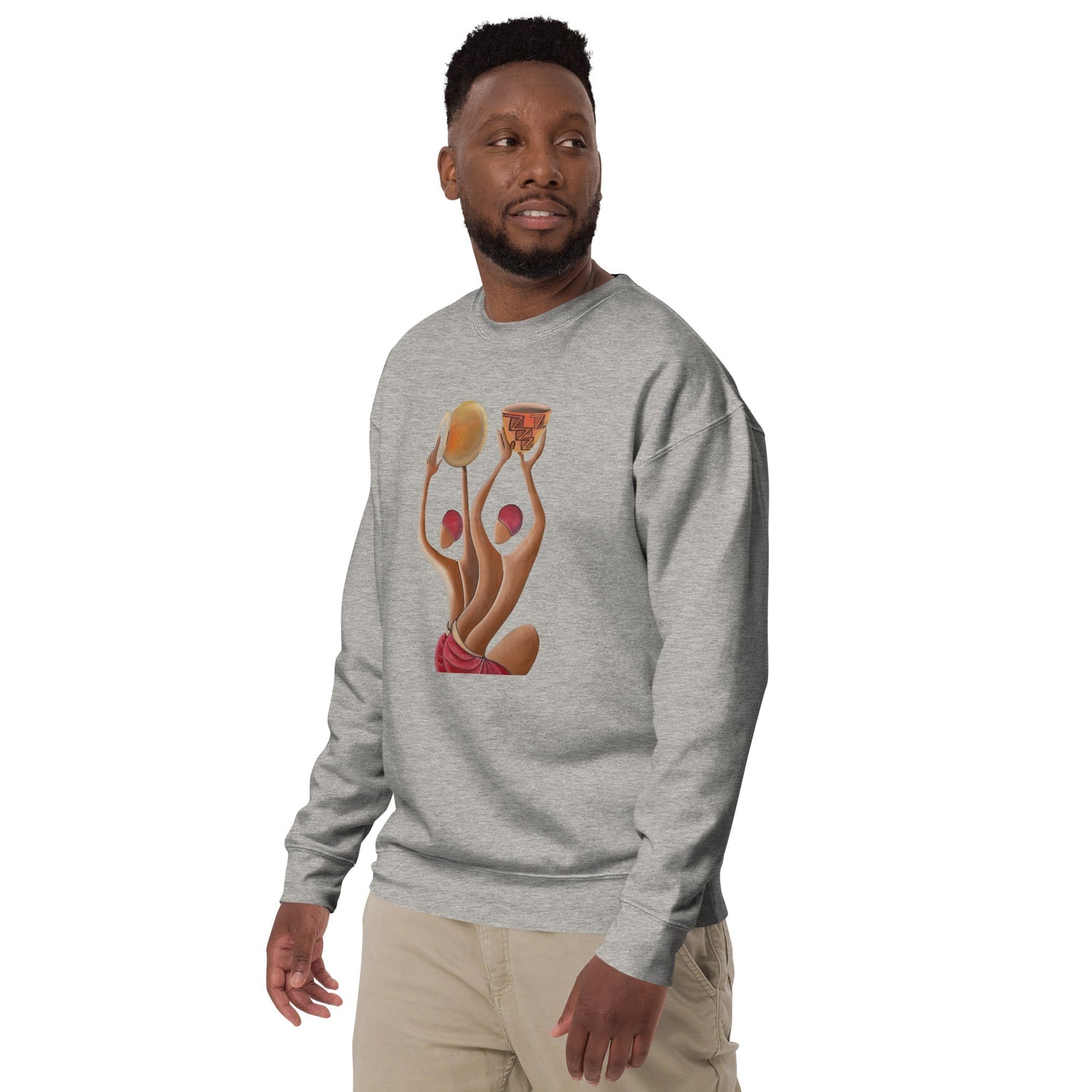 RwandaRenaissance Sweatshirt - Unity and Peace - Pot Makers in Carbon Grey