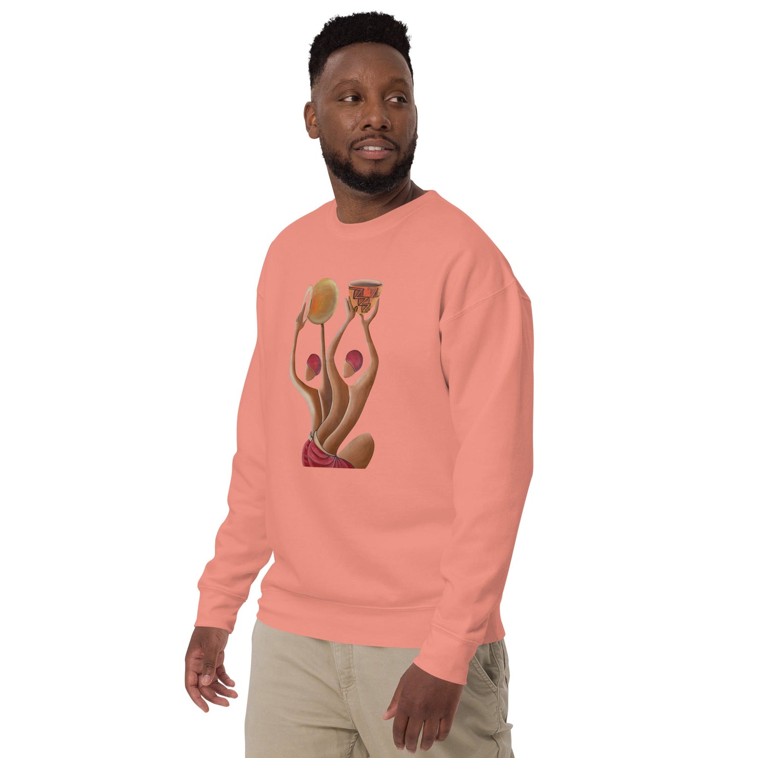 RwandaRenaissance Sweatshirt - Unity and Peace - Pot Makers in Dusty Rose