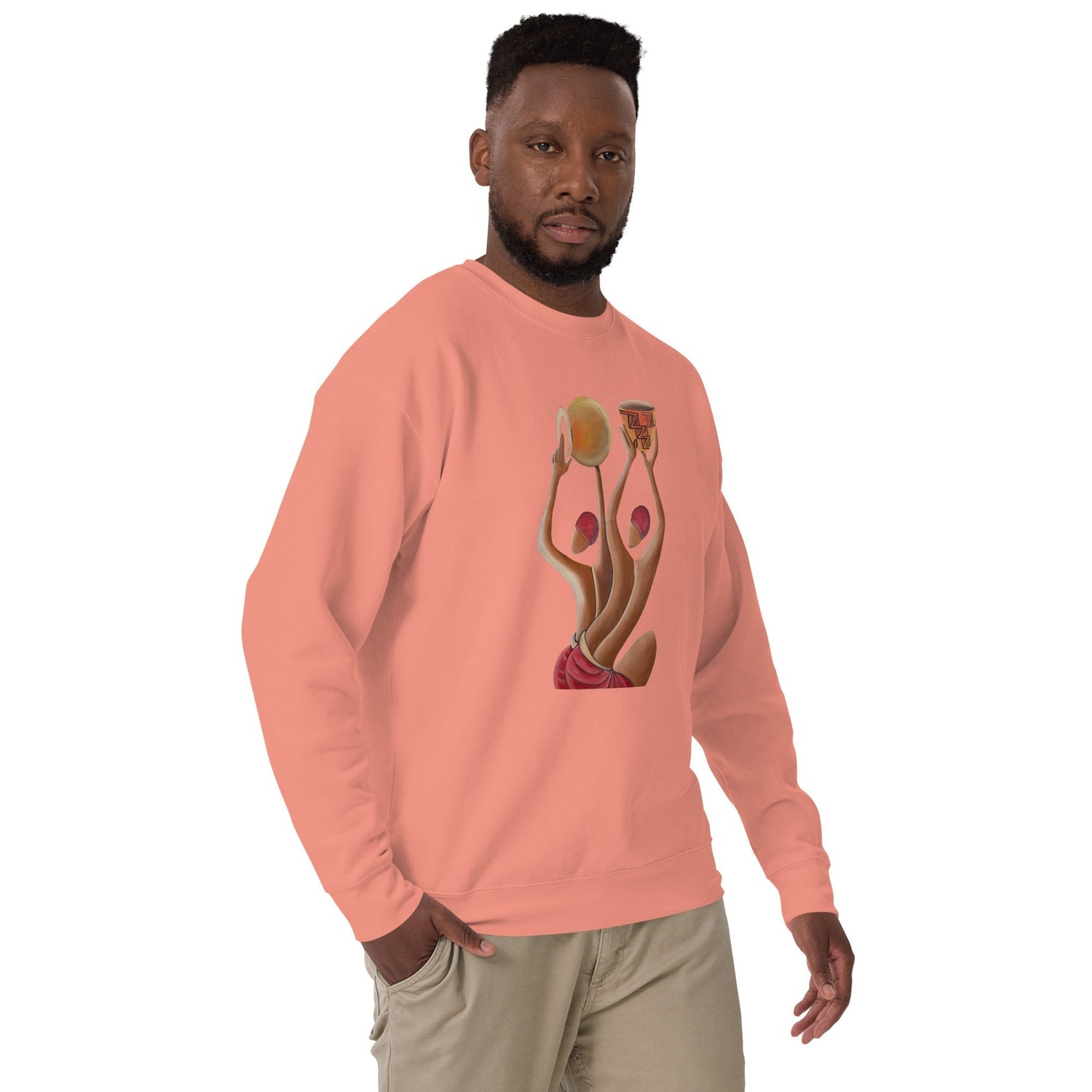 RwandaRenaissance Sweatshirt - Unity and Peace - Pot Makers in Dusty Rose