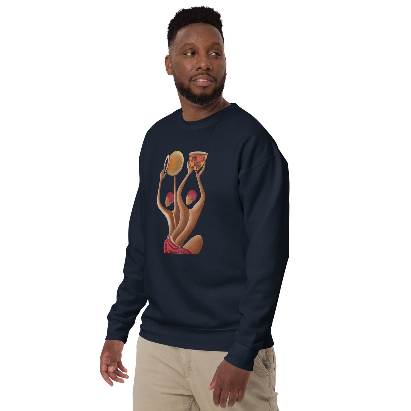 RwandaRenaissance Sweatshirt - Unity and Peace - Pot Makers in Navy Blazer