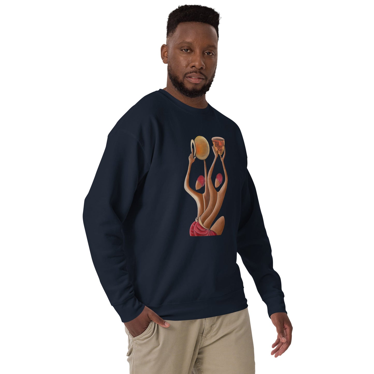 RwandaRenaissance Sweatshirt - Unity and Peace - Pot Makers in Navy Blazer