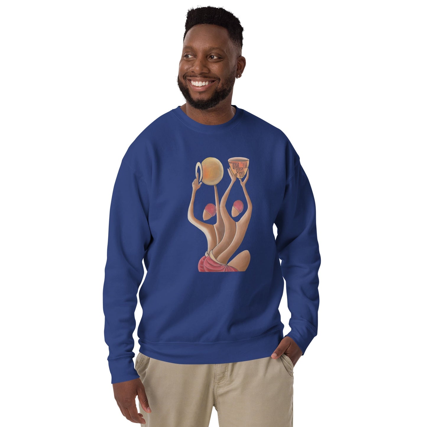 RwandaRenaissance Sweatshirt - Unity and Peace - Pot Makers in Team Royal