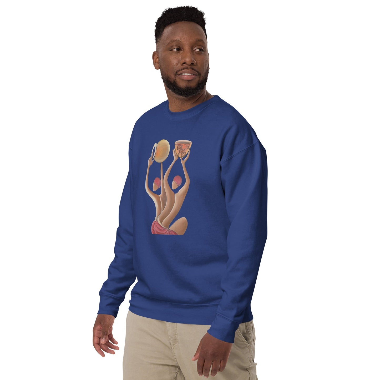 RwandaRenaissance Sweatshirt - Unity and Peace - Pot Makers in Team Royal