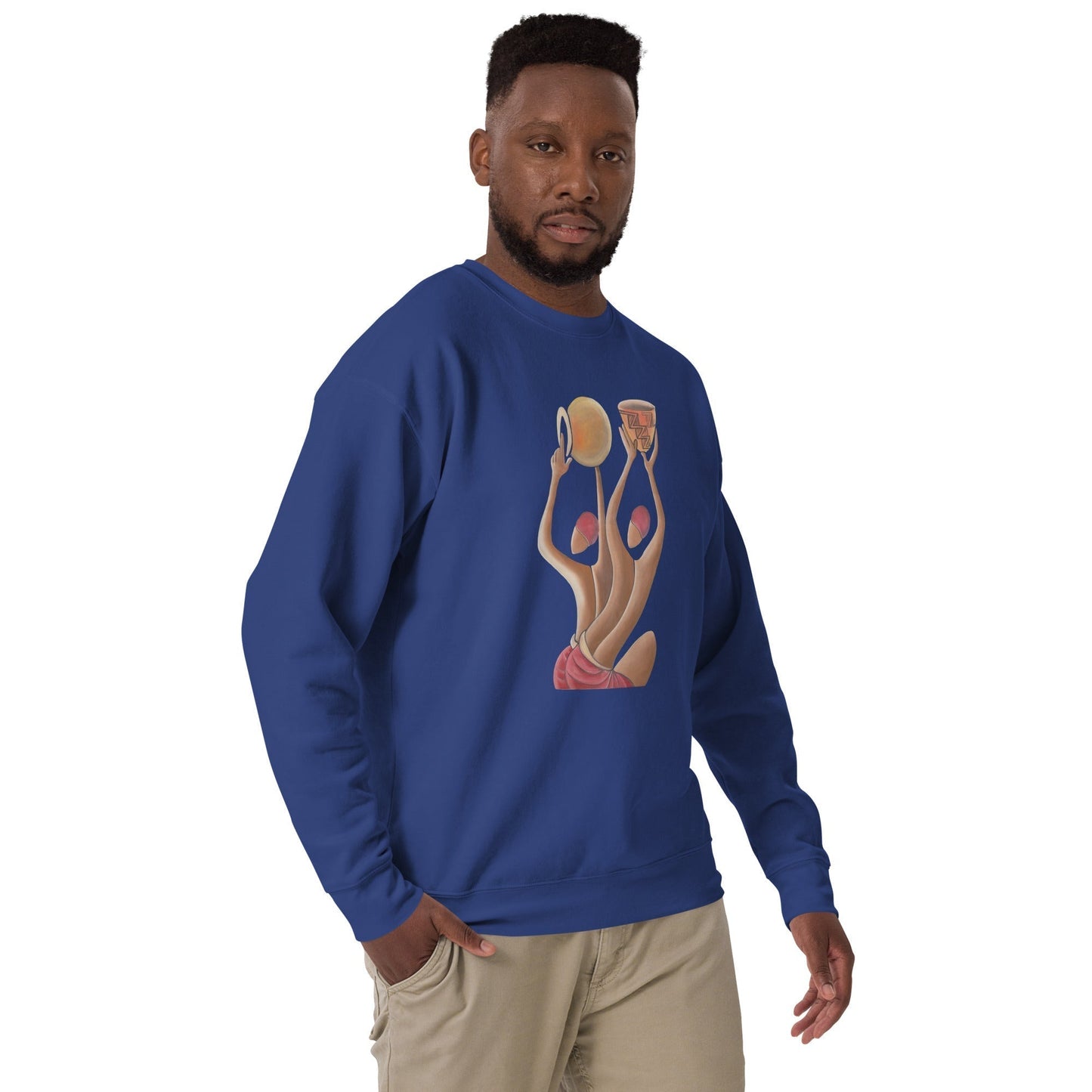 RwandaRenaissance Sweatshirt - Unity and Peace - Pot Makers in Team Royal