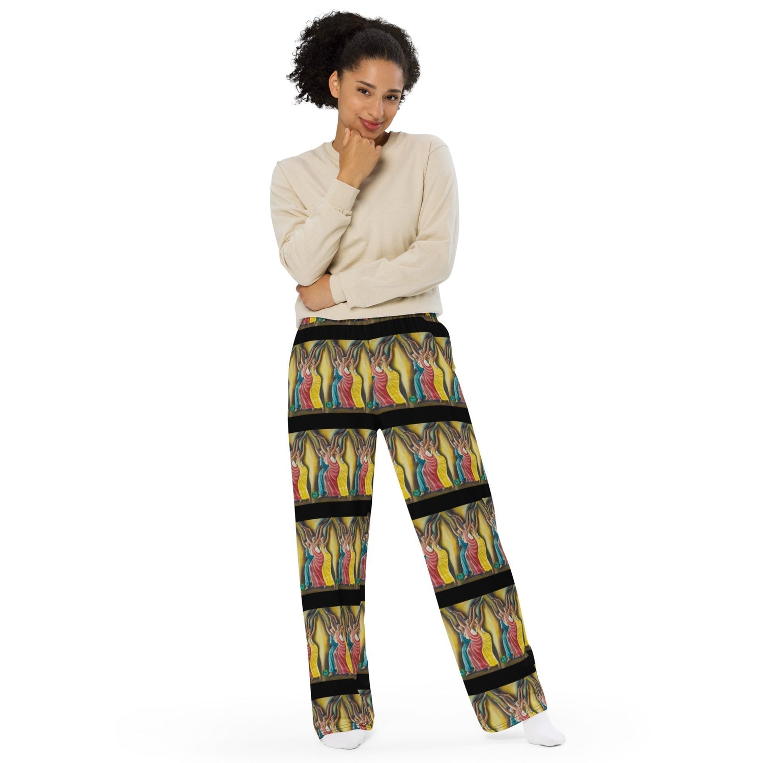 RwandaRenaissance Wide Leg Pants - Elegance in Motion - Angelic Amaraba Dancers in Black