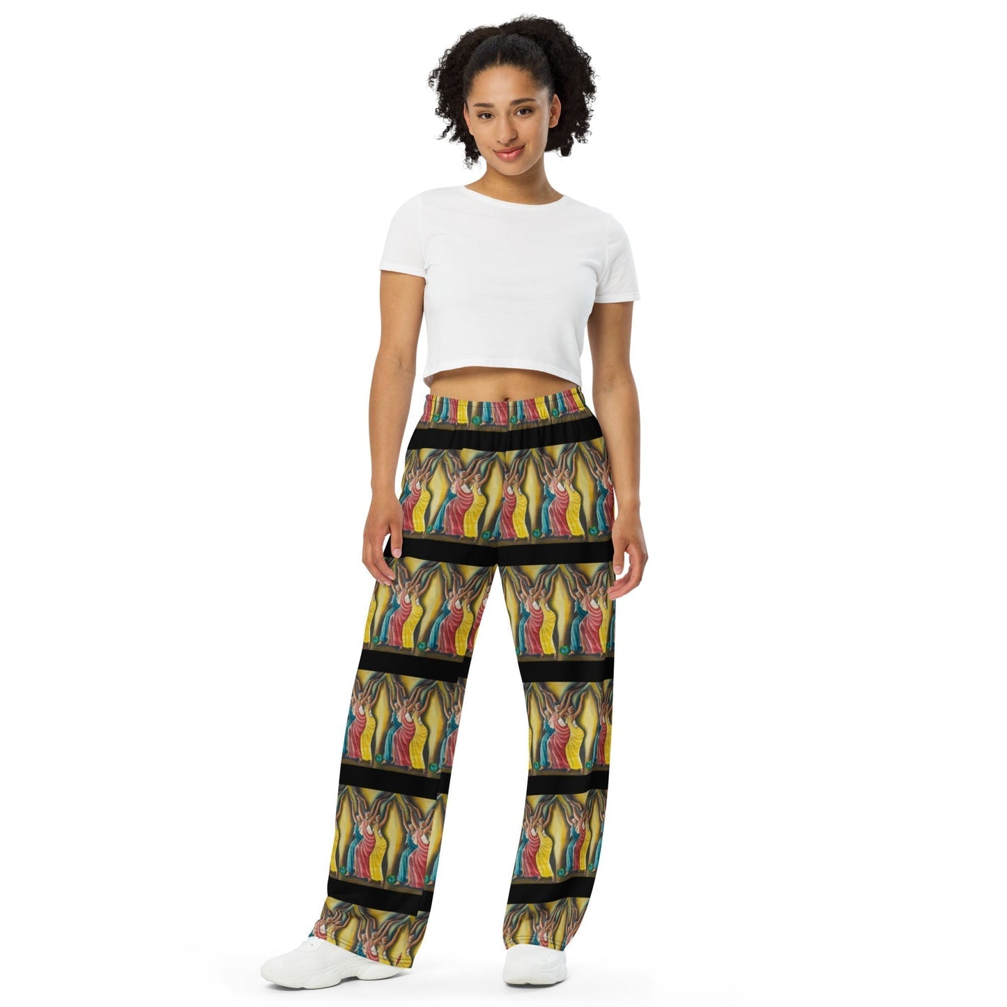 RwandaRenaissance Wide Leg Pants - Elegance in Motion - Angelic Amaraba Dancers in Black