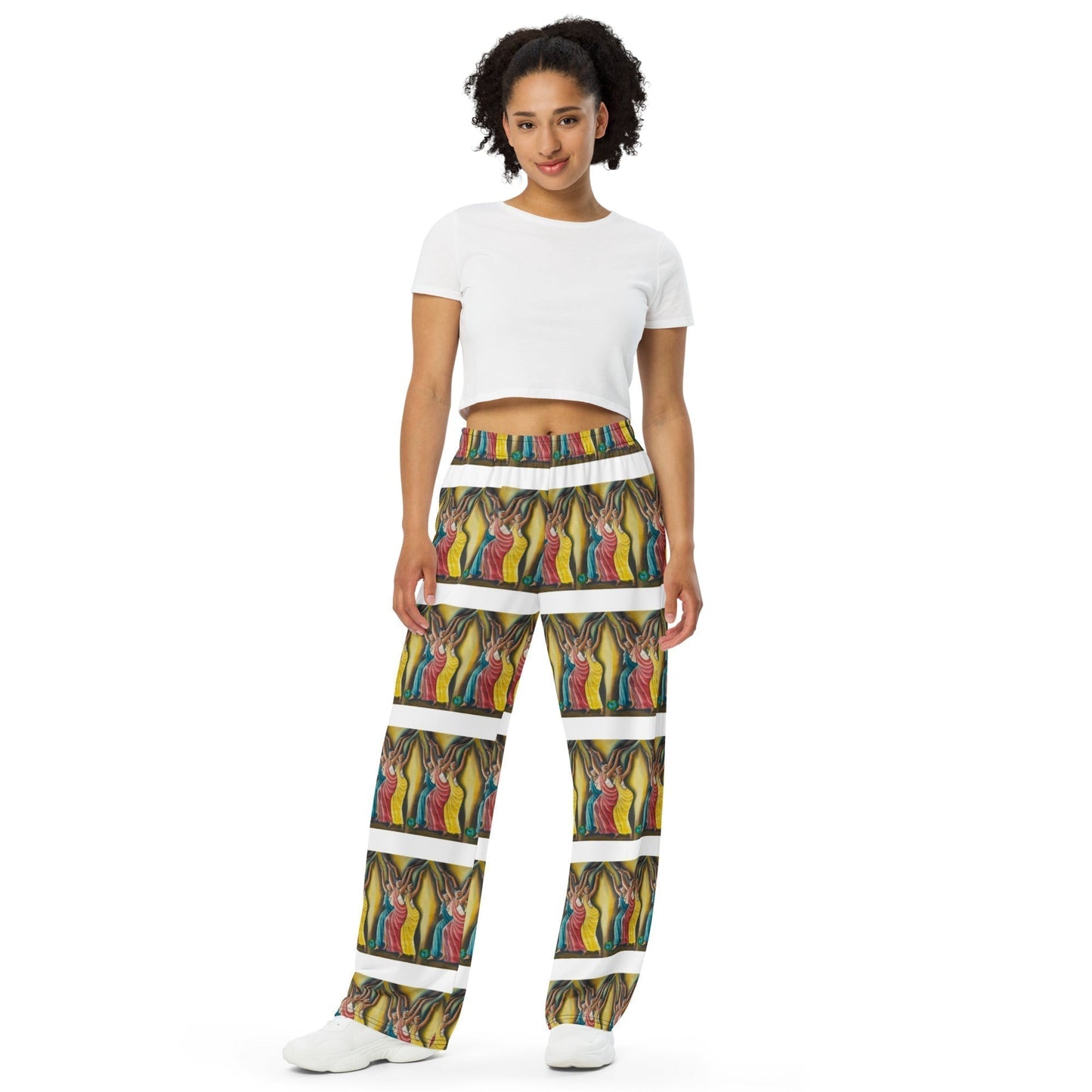 RwandaRenaissance Wide Leg Pants - Elegance in Motion - Angelic Amaraba Dancers in White