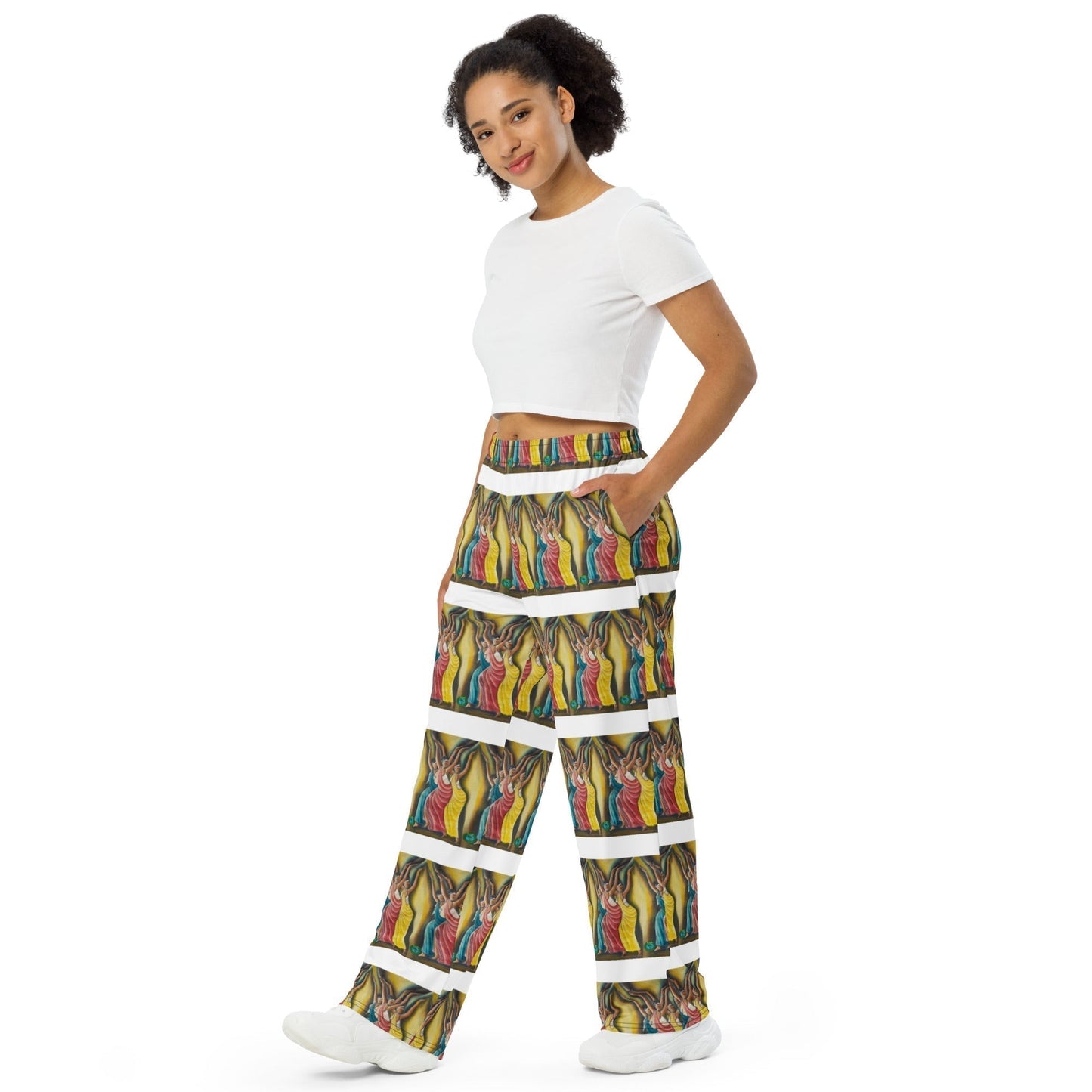 RwandaRenaissance Wide Leg Pants - Elegance in Motion - Angelic Amaraba Dancers in White